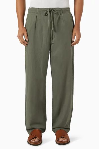 Drawstring Pants in Linen-blend