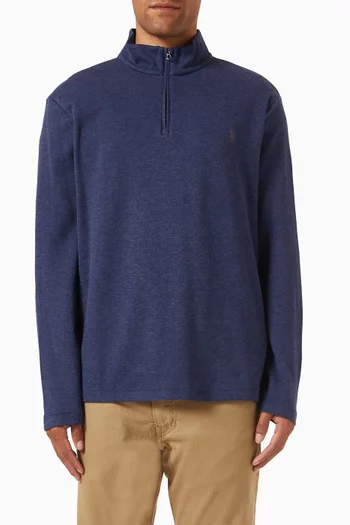 Pony Half-zip Sweatshirt in Cotton