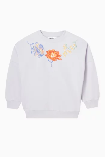 Marika Floral-embellished Sweatshirt in Organic Cotton