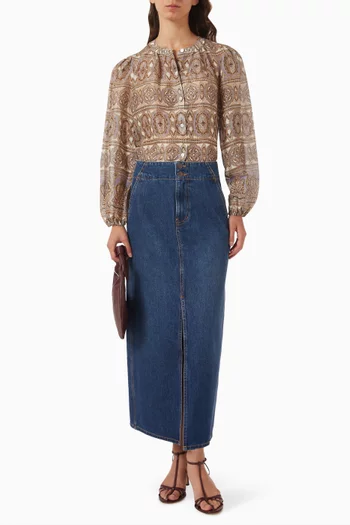 Ashlynn Top in Linen-silk