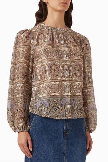 Ashlynn Top in Linen-silk