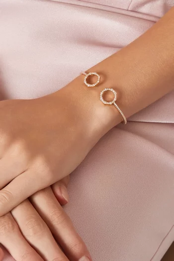 Birwaz Turath Diamond Bangle in 18kt Rose Gold