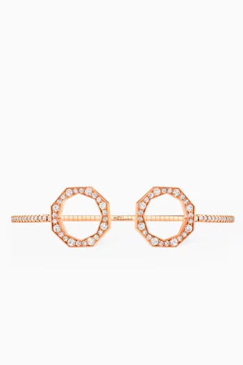 Birwaz Turath Diamond Bangle in 18kt Rose Gold