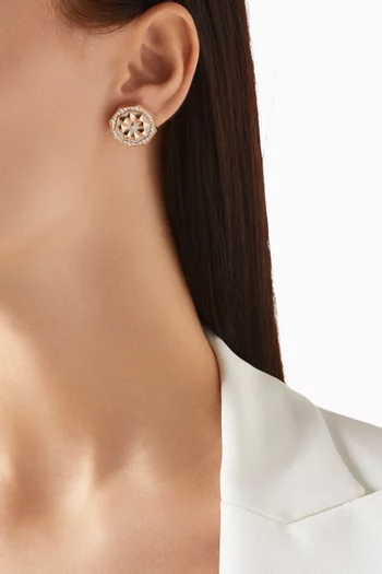 Thaman Motif Diamond Earrings in 18kt Rose Gold