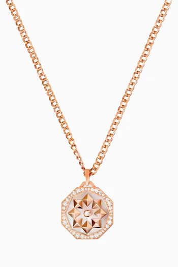 Thaman Medallion Diamond Necklace in 18kt Rose Gold