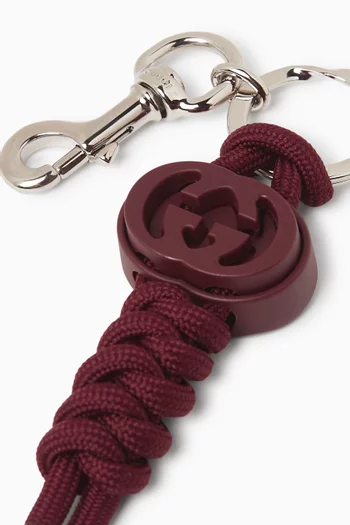 GG Keyring in Silver-tone Metal