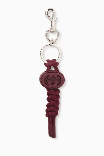 GG Keyring in Silver-tone Metal