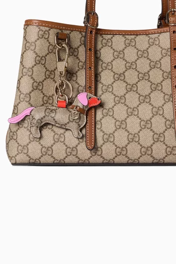 Dog-shaped Bag Charm in GG Monogram Canvas