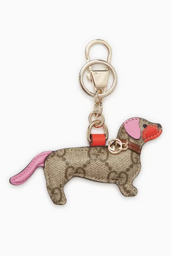 Dog-shaped Bag Charm in GG Monogram Canvas