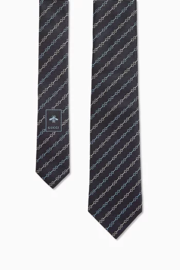 Horsebit Jacquard Tie in Silk