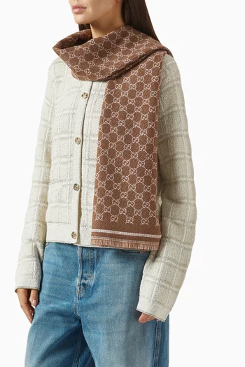 Interlocking GG Scarf in Wool-blend