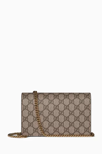 GG Marmont Wallet on Chain in Canvas