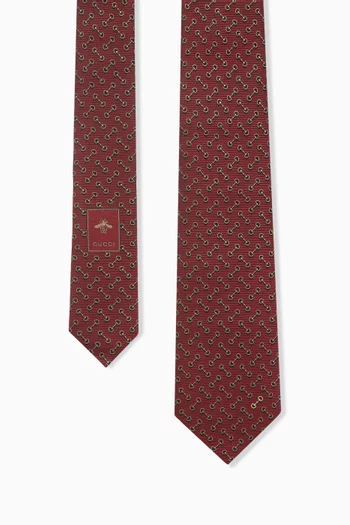 Horsebit Jacquard Tie in Silk