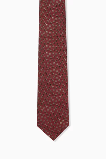 Horsebit Jacquard Tie in Silk