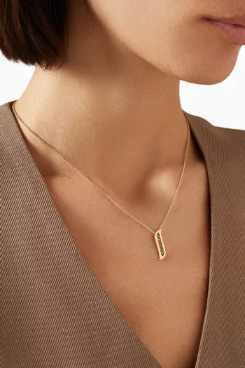 Alif Brilliance Emerald Necklace in 18kt Yellow Gold