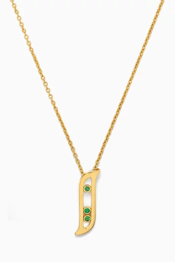 Alif Brilliance Emerald Necklace in 18kt Yellow Gold