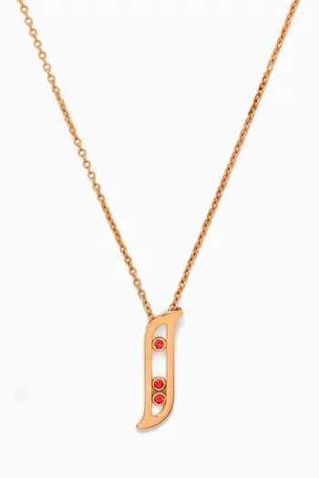 Alif Brilliance Ruby Necklace in 18kt Rose Gold