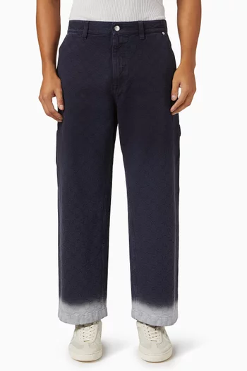 Bleached GG Jacquard Jeans in Denim