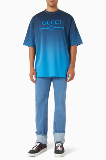 Logo T-shirt in Technical Cotton Jersey