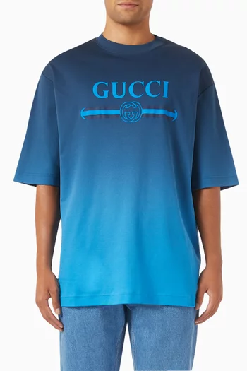 Logo T-shirt in Technical Cotton Jersey