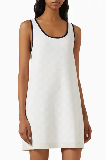 Scoop-neck Mini Dress in GG Cotton Jacquard