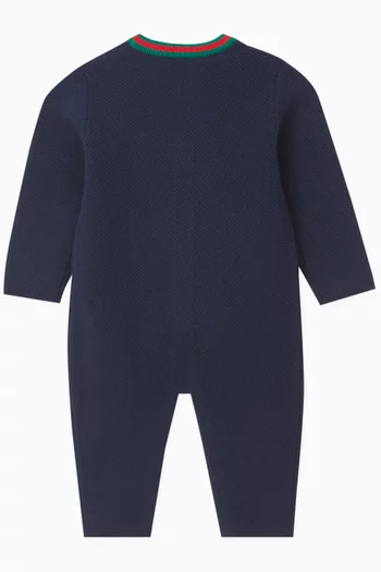 Web Stripe Romper in Cotton Jersey