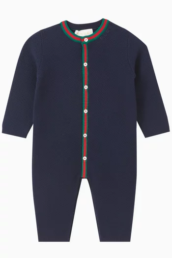 Web Stripe Romper in Cotton Jersey
