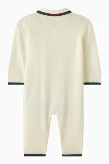 Web Stripe Romper in Cotton Jersey