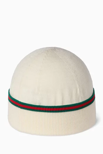 Web Knitted Beanie in Cotton-blend