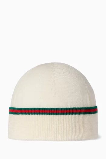 Web Knitted Beanie in Cotton-blend
