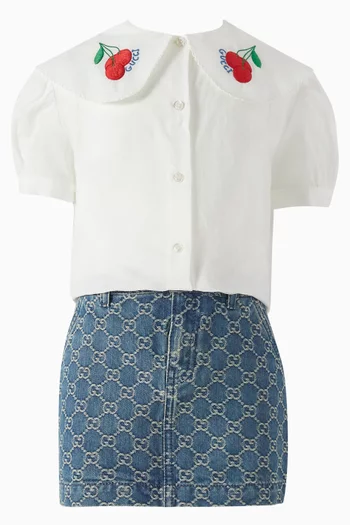 GG Skirt in Cotton-denim