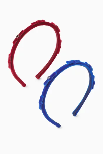 Bow Headbands in Velvet, Set of 2