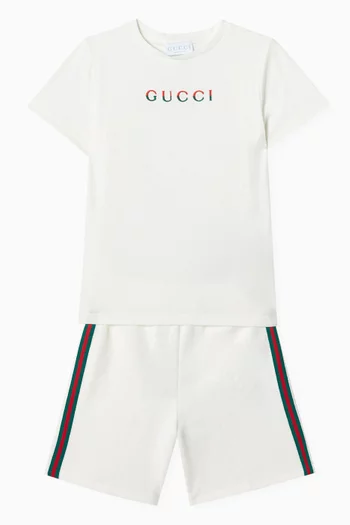 Web-trim Shorts in Cotton Jersey