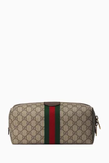 Ophidia Toiletry Case in GG Supreme Canvas