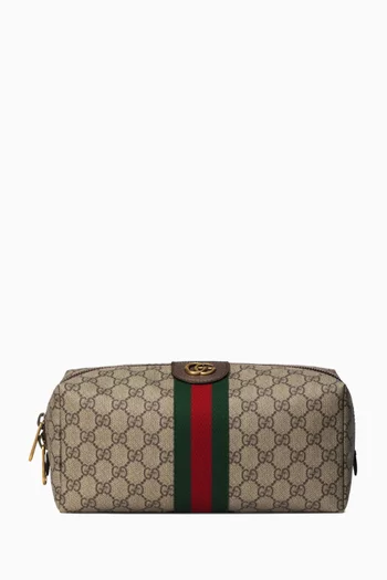 Ophidia Toiletry Case in GG Supreme Canvas