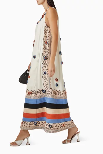 فستان رايز بفتحة رقبة عميقة تينسيل تويل