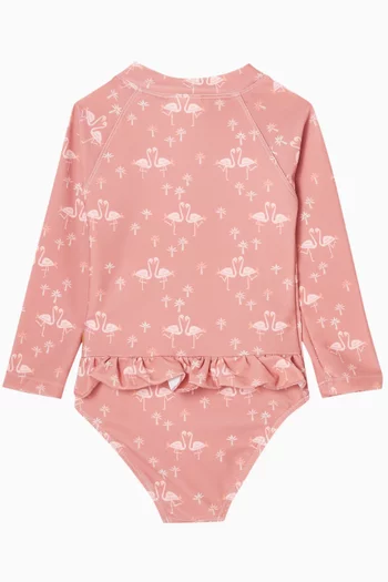 Printed UV Long-sleeve Swimsuit