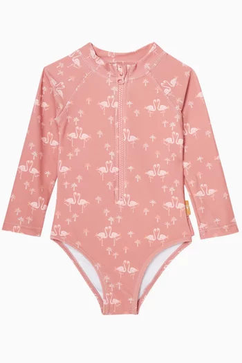 Printed UV Long-sleeve Swimsuit
