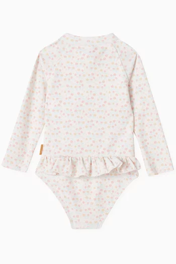 Printed UV Long-sleeve Swimsuit