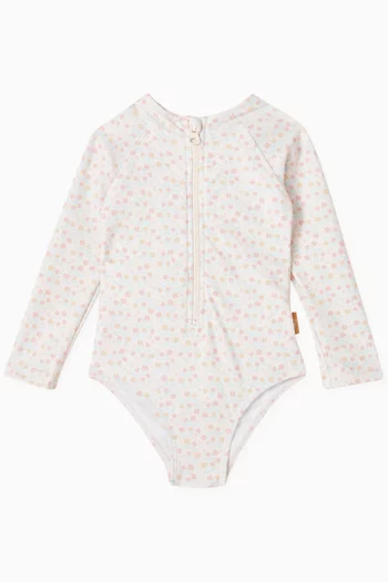 Printed UV Long-sleeve Swimsuit