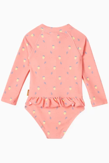 Printed UV Long-sleeve Swimsuit