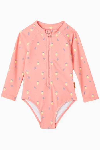 Printed UV Long-sleeve Swimsuit