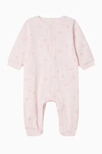 Logo Sleepsuit in Cotton