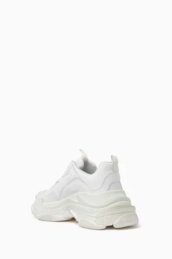 Triple S Paint Logo Sneakers in Leather