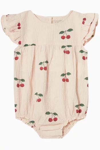 Elin Cherry-print Bodysuit in Organic Cotton