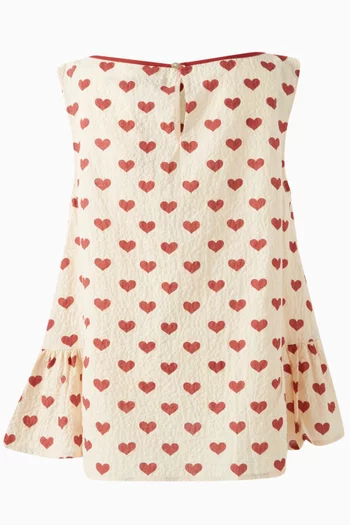 Ava Heart-print Top in Organic Cotton