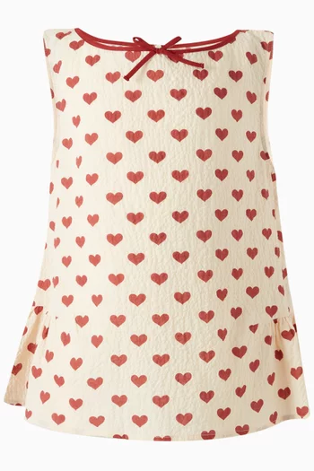Ava Heart-print Top in Organic Cotton