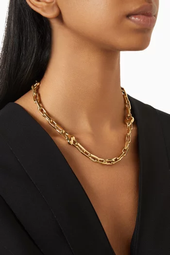 Art Heart Chain Necklace in 14kt Gold-plated Metal