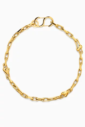 Art Heart Chain Necklace in 14kt Gold-plated Metal