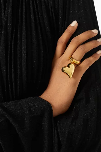 Art Heart Ring in 14kt Gold-plated Brass